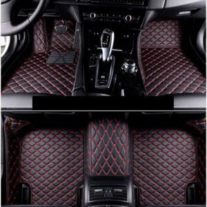 BLACK & RED DIAMOND STITCHING LUXURY CAR MATS