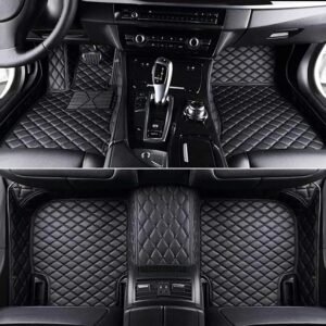 BLACK & BLACK DIAMOND STITCHING LUXURY CAR MATS