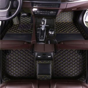 BLACK & YELLOW DIAMOND STITCHING LUXURY CAR MATS