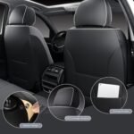 Full Set Universal Car Seat Covers 5 Pieces Waterproof Nappa Leather Auto Protectors