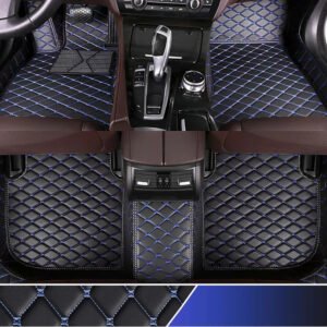 BLACK & BLUE DIAMOND STITCHING LUXURY CAR MATS