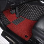 CUSTOMIZED DOUBLE-LAYER BLACK BASE WITH RED LOOP PILE CAR MATS