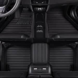 BLACK STRIPE STITCHING LUXURY CAR MATS