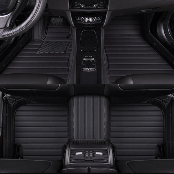 BLACK STRIPE STITCHING LUXURY CAR MATS
