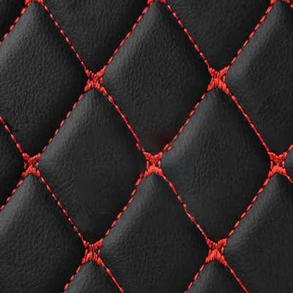 BLACK & RED DIAMOND STITCHING LUXURY CAR MATS