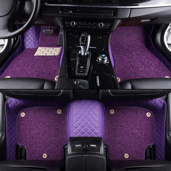 CUSTOMIZED DOUBLE-LAYER PURPLE BASE WITH PURPLE LOOP PILE CAR MATS
