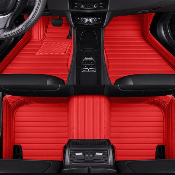 RED STRIPE STITCHING LUXURY CAR MATS