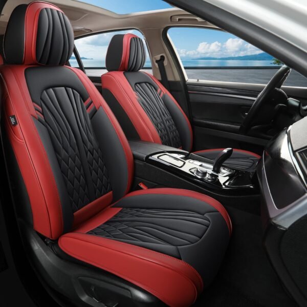 Car Seat Covers Full Set Nappa Leather Car Seat Cushion Seat Covers for Cars Universal Fit for Most Cars