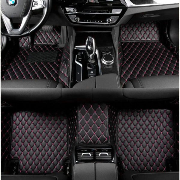 BLACK & PURPLE DIAMOND STITCHING LUXURY CAR MATS