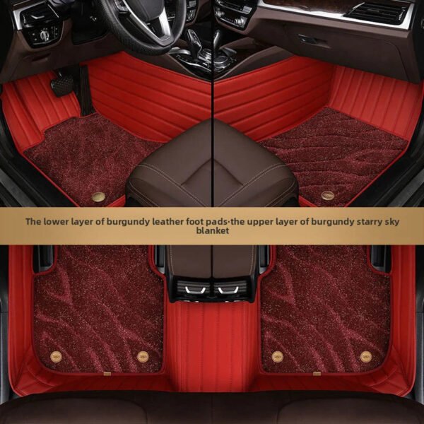 BURGUNDY GALAXY DOUBLE LAYER CUSTOMIZED CAR MAT