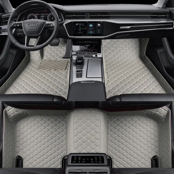 GRAY  DIAMOND STITCHING LUXURY CAR MATS